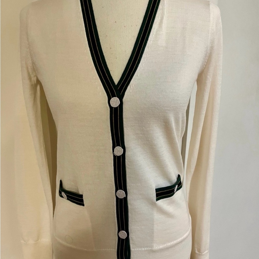 Tory Burch Cream and Black Cardigan
